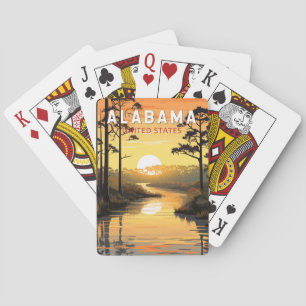 Alabama Travel Art Vintage Pokerkaarten