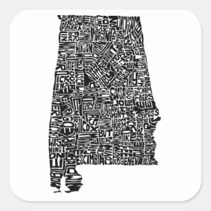 Alabama typographie carte portable autocollant