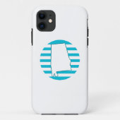 Alabama US State Outline Retro Circle Blauw Case-Mate iPhone Case (Achterkant)