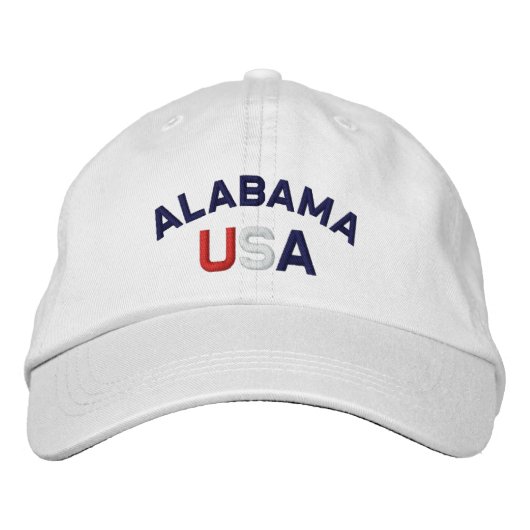 Alabama USA Casquette blanc brodé (Devant)