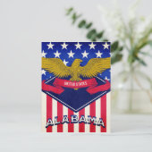 Alabama USA Flag Briefkaart (Staand voorkant)