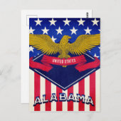 Alabama USA Flag Briefkaart (Voorkant / Achterkant)