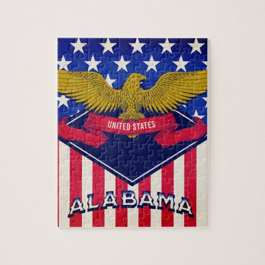 Alabama USA Flag Legpuzzel (Verticaal)