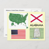 Alabama, Verenigde Staten Briefkaart (Voorkant / Achterkant)