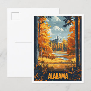 Alabama Verenigde Staten  Illustratie Reizen Briefkaart