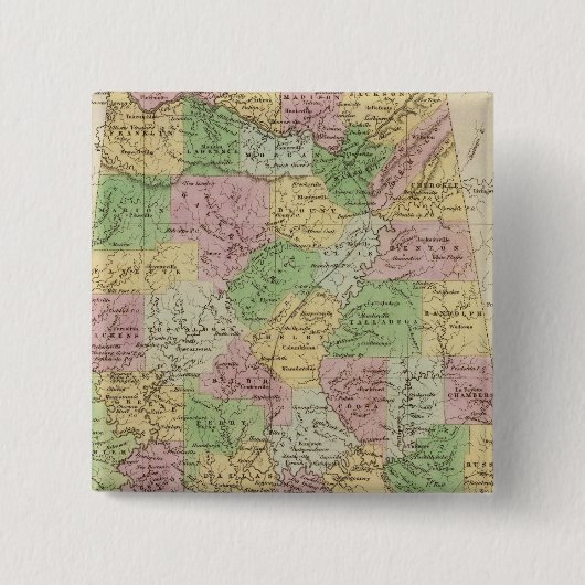Alabama Vierkante Button 5,1 Cm (Voorkant)