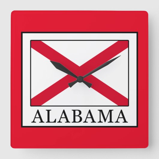 Alabama Vierkante Klok (Voorkant)