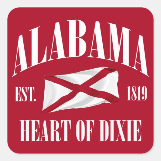 Alabama Vierkante Sticker (Voorkant)