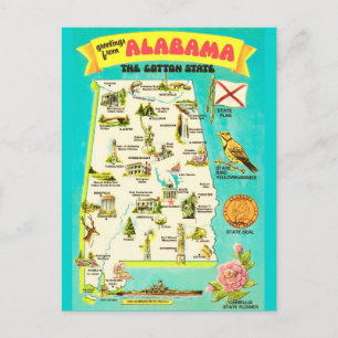 Alabama Vintage Ansichtkaart Briefkaart