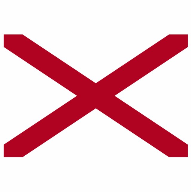 Alabama vlag-uitsnijding staand fotobeeldje  (Voorkant)