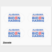 Alabama voor Biden Harris Ovale Sticker (Vel)