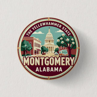 ✨ Alabama Yellowhammer Staatstrots Ronde Button 3,2 Cm
