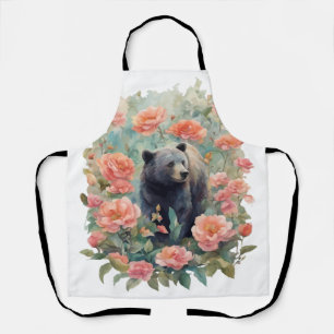 Alabama Zwarte Beerwelp Omringd door Camellia Schort