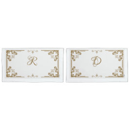 "Alabaster" Art Nouveau Monogram Kussensloop