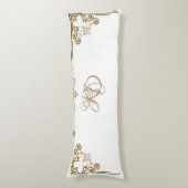 "Alabaster" Art Nouveau Monogram Lichaamskussen (Voorkant Verticaal)