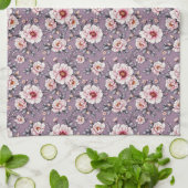 Alabaster Bloemen op Dusty Lavender Theedoek (Gevouwen)