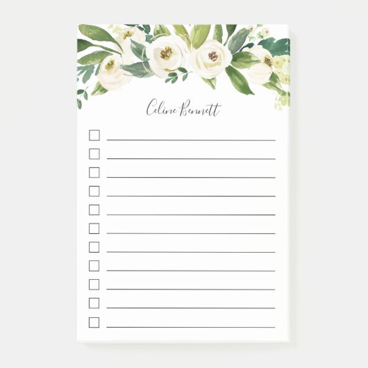 Alabaster Floral - Aangepaste lijst Post-it® Notes (Voorkant)
