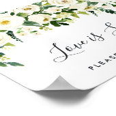 Alabaster Floral Weddenschap-balie Poster (Hoek)