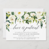 Alabaster Floral Wedding Uitstel Aankondiging (Voorkant)