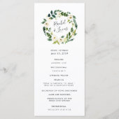 Alabaster Floral Wreath Wedding Ceremony Programme Programma (Voorkant)