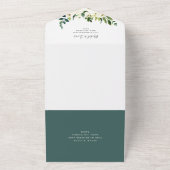 Alabaster | Lijst van witte Floral All In One Uitnodiging (Buitenkant)