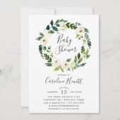 Alabaster Wreath Baby shower Invitation Kaart (Voorkant)