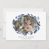 Alabaster Wreath | Vrede op aarde Foto Feestdagenkaart (Voorkant)