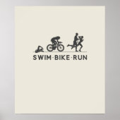 Alabaster · Zwemfiets Run Triathlon Icon Series Poster (Voorkant)