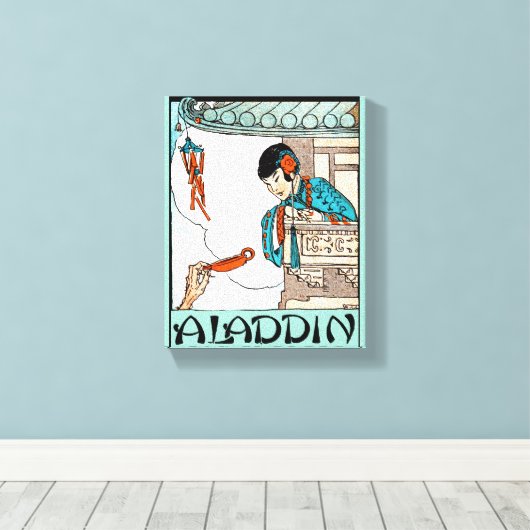 Aladdin Chinees  Magische Lantaarn Canvas Afdruk (Insitu (Houten vloer))