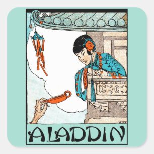 Aladdin Chinees  Magische Lantaarn Vierkante Sticker