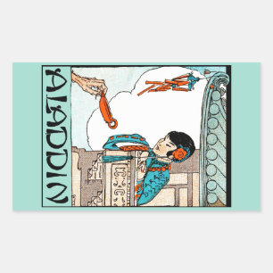 Aladdin Chinese Vintage Magische Lantaarn  Rechthoekige Sticker