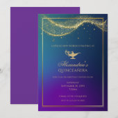 Aladdin Quinceanera Anniversaire Invitation Lampe  (Devant / Derrière)