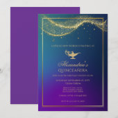 Aladdin Quinceanera Anniversaire Invitation Lampe  (Devant / Derrière)
