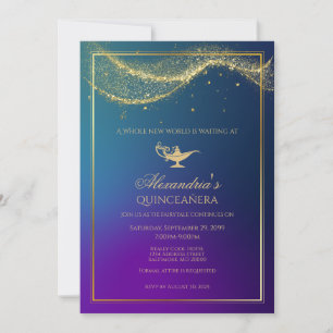 Aladdin Quinceanera Anniversaire Invitation Lampe 