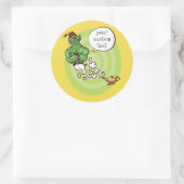 Aladdin's Genie van de Lamp cartoon Ronde Sticker (Tas)