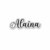 Alaina Naam - Handgeschreven kalligrafie Sticker (Voorkant)