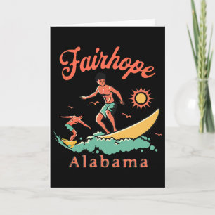 Alama Fairhope Surfer Al Surfen Strand Vakantie Kaart