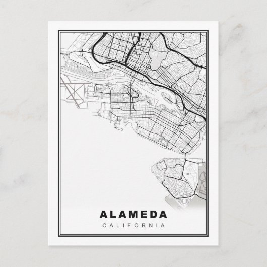 Alameda Map Briefkaart (Voorkant)