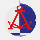Alameda vlag keramisch ornament (Achterkant)