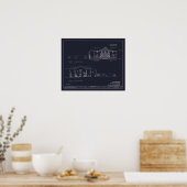 Alamo Architecture Blueprints Poster (Keuken)