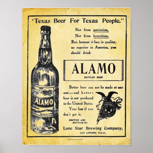 Alamo Beer Poster Print (Voorkant)