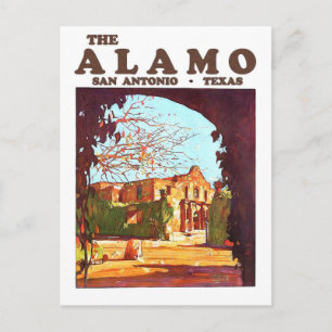 Alamo, fort, San Antonio, Texas, vintage Briefkaart