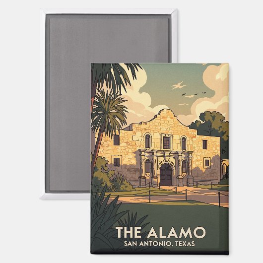 Alamo San Antonio Texas Reizen Magneet (Voorkant / Achterkant)