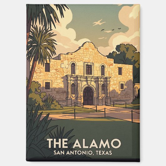 Alamo San Antonio Texas Reizen Magneet (Voorkant)