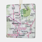 Alamosa CO-kaart Keramisch Ornament (Links)