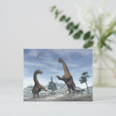 Alamosaurus dinosaurus gevecht - 3D rendering Briefkaart (Staand voorkant)