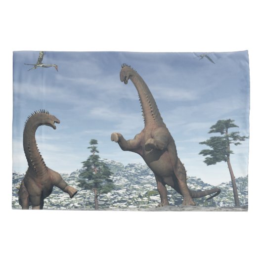 Alamosaurus dinosaurus gevecht - 3D rendering Kussensloop (Achterkant)