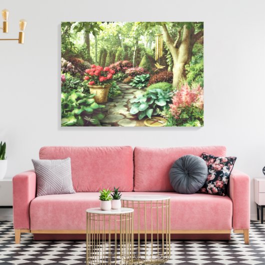 Alan Giana "Dragonfly Garden" Canvas Print (Insitu (Woonkamer))