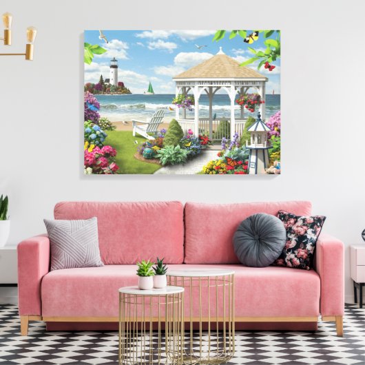 Alan Giana "Gazebo bij het Zee" Canvas Print (Insitu (Woonkamer))