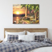 Alan Giana "Rond het meer" Canvas Print (Insitu (Slaapkamer))